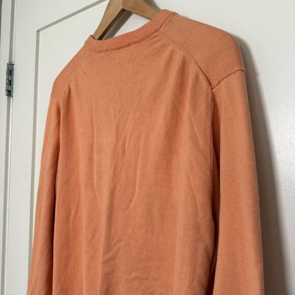 Brooks Brothers 346 Sweater Mens Large Peach 100% Supima Cotton V Neck Preppy - Picture 7 of 12